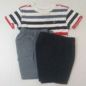 Nautica Baby Boy 0-3m Coordinating Top and shorts Lot of 3